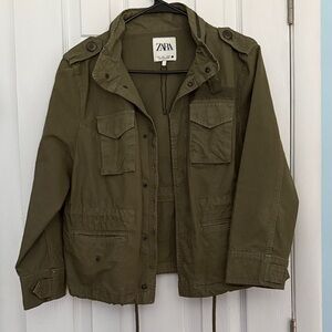 Zara Khaki Utility Jacket